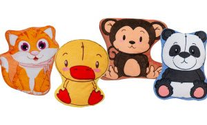 17 cm 2 D animals, 4 assorted print on both sides (1181) pieces 12 x 1.38