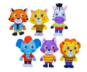 20cm 2d wild animals comic with colorful clothes (1194) pieces 12 x 1.98