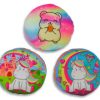 round unicorns printed, 3 different design 12 cm (1195) 36 pieces x 0.80
