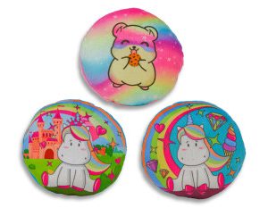 round unicorns printed, 3 different design 12 cm (1195) 36 pieces x 0.80