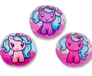 13cm round unicorns printed, 3 different design (11953) pieces 24 x 90