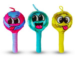 18cm funny lollipop 3asst yellow, pink, blue (1243) pieces 18 x 1